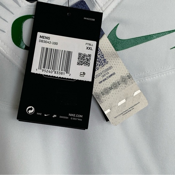 NIKE OREGON DUCKS XXL FOOTBALL JERSEY TEAM ISSUE NWT DB3042-100 WHITE BLANK HTF - Picture 12 of 14